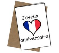 Happy Birthday In French A5 Birthday Card | Envelope Included | Blank Inside | Unique Design | Personalised Free of Charge