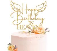 Happy Birthday in Heaven Cake Topper, Heaven Sent Cake Decor, Heavenly Angel Birthday Anniversary Party Decorations