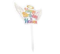 Happy Birthday in Heaven Memorial Plaques for Graves, Personalised Grave Ornaments, Remembrance Decoration for Heavenly Birthday Celebrations, Suitable Decorations for Human Cemetery Yard Site Outdoor