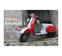 Happy Birthday Italian Vespa Scooter Greeting Card 125mm x 178mm Including Envelope PT043