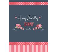 Happy Birthday JENNY: DOTTED Journal 8.5x11 LARGE Notebook Vintage Luxurious MATTE Cover 120 Pages Dot Grid Paper Name Gifts For JENNY Dot Graph Sketchbook A4 Retro Floral