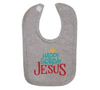 Happy Birthday Jesus [BCX] Cotton Baby bib - Grey