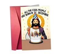 Happy Birthday Jesus Card - Funny Humorous Joke Celebration Notecard - Family Friends Religious Birthday Card | for Adults Lovers Friends Mom Dad Coworker
