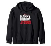 Happy Birthday Jesus Party Hat Christmas Christians Tees Zip Hoodie