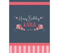 Happy Birthday KAYLA: DOTTED Journal 8.5x11 LARGE Notebook Vintage Luxurious MATTE Cover 120 Pages Dot Grid Paper Name Gifts For KAYLA Dot Graph Sketchbook A4 Retro Floral