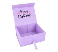 Happy Birthday Keepsake Gift Box with Ribbon and Tissue Paper, A4