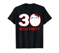Happy Birthday Kitty Cute Hello Thirty Bday 30th Kawaii Gift T-Shirt