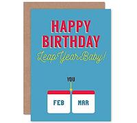 Happy Birthday Leap Year Baby One Day Every Four Years Sealed Greeting Card Plus Envelope Blank inside