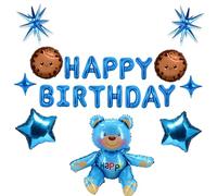 Happy Birthday Letter Balloon Set, Birthday Party Banner Balloon Set 20PCS With Cookie Monster Exploding Stars Party Supplies Decorations