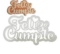Happy Birthday Letter Metal Die Cuts Spanish Words Happy Birthday Frame Stencils DIY Crafts Cards Making Cutting Dies Cuts