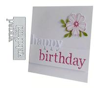 Happy Birthday Letter Party Metal Die Cuts for Card Making,Birthday Party Card Cutting Dies Cut Stencils DIY Scrapbooking Album Decorative Embossing Paper Card Embossing Craft