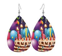 (Happy Birthday) Lightweight Leather Earrings For Women Elegant Dangle Drop Earrings For Casual Party Everyday Wear