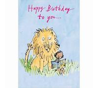 Happy Birthday Lion And Reading Greeting Card