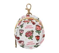 Happy Birthday Lovely Rose Newborned Boy Pacifier Case Holder Portable Key Chain Wallet, Neutral Baby Items