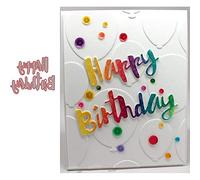 Happy Birthday Metal Die Cuts,Flower Border Happy Birthday Party Invitation Card Cutting Dies Cut Stencils for DIY Embossing Photo Decorative Paper Dies Scrapbooking Card Making