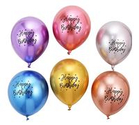 Happy Birthday Metallic Balloons,40 PCS 12 Inch Shiny Metallic Balloon Latex Balloon Happy Birthday Balloons