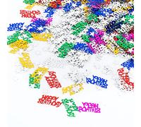 Happy Birthday Metallic Glitter Foil Star Table Party Decorations - 30g Colorful Confetti for Kids & Adults