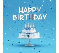 Happy Birthday Michael: Blue Guest Book for Kids Birthday Party with Name