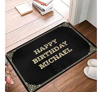 Happy Birthday Michael Welcome Mat, With Middy Teen Room Decor