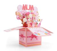 Happy Birthday Mom Pop Up Card, Excitement Fireworks Gift Box with Envelope Thoughtful Birthday Cards Creative Pop up Gift Card for Women Mom