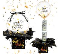 Happy Birthday Money Box Cash Gift Pull for Any Age, Funny Surprise Money Gift Box with Balloon Happy Birthday Surprise Gifts Set for Women Men Best Friend Girlfriend Wife Sister