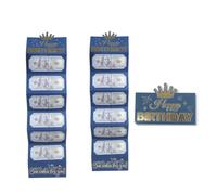 Happy Birthday Money Envelope for Cash Gifts, Birthday Money Holder, DIY Surprise Moneys Holder Happy Birth-day Moneys Card Holders with 6 Slots, Surprise Cash Envelope for Men Women Kids (Blue 2pcs)