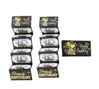 Happy Birthday Money Envelope for Cash Gifts, Birthday Money Holder, DIY Surprise Moneys Holder Happy Birth-day Moneys Card Holders with 6 Slots, Surprise Cash Envelope for Men Women (Black 2pcs)