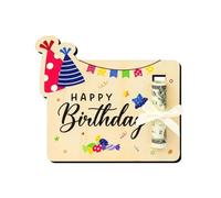 Happy Birthday Money Holder, Birthday Money Holder for Cash, Wooden Card Holder Decoration | Wooden Card Decoration "Happy Birthday" for Cards, Postcards, Greeting Cards