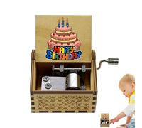 Happy Birthday Music Box - Hand Vintage Engraved Musical Boxes | Wooden Hand Cranked Musical Box Happy Birthday Present Box for Women Men