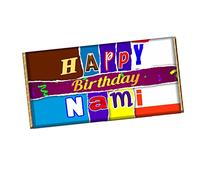 Happy Birthday Nami Chocolate Bar Wrapper Novelty Gift For Grandma Nana Granny CH-539 (with chocolate)