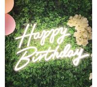 Happy Birthday Neon Sign, 22.4"x13.8" Happy Birthday Sign for Birthday Party Decor, Happy Birthday Light Up Led Signs for Backdrop, Neon Birthday Sign for Any Ages Bday Celebration, Warm White DIVATLA