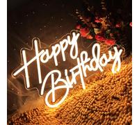 Happy Birthday Neon Sign USB Power Supply for Convenient Operation, Adjustable Light Strength, Party Night Atmosphere Light, Colored LED Light for Friends, Family, Lovers, and Colleagues