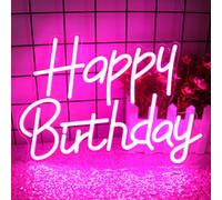 Happy Birthday Neon Signs for Party Decor Dimmable LED Birthday Neon Light for Wall Decor Light Up Happy Birthday Led Signs for Backdrop Birthday Any Ages Bday Celebration Decoration, Pink