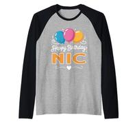 Happy Birthday Nic Raglan Baseball Tee