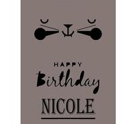 Happy Birthday Nicole: Nicole Happy Birthday GIFT . Sketchbook Cute Cat on cover. Large Unlined Blank Papers For Sketching, Drawing & Doodling ,110 ... Crayon Coloring and colored pencil drawing