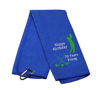 Happy Birthday Novelty Golf Towel Golf Gifts for Men Women Funny Golf Theme Birthday Golf Towel 40th 50th 60th Birthday Gift for Golfer Dad Mom Boss and Coworkers(70th)