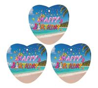 Happy Birthday on The Beach Car Air Freshener, 3 Pcs Love form Hanging Air Freshener Cards, Long Lasting Fragrance Scented Cards for Car, Home, Office Gray-style