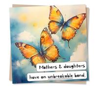 Happy Birthday or Mothers Day Card for a Wonderful Mum - an Unbreakable Bond - Butterfly - Love - Affection, Gratitude - for Mom, Mummy, Mama, Mother