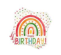 Happy Birthday Paper Napkins Disposable Decorative Colorful Polka Dot Dinner/Lunch Napkins for Party, Table, Home Decor. 60PCS, 2-Ply, Folded 6.5 x 6.5 In.