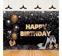Happy Birthday Party Photography Backdrop for Crystal Shoes Banner Photo Background Lady Madam Woman Photo Booth Decoration 350x240CM