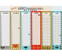 Happy Birthday Perpetual Calendar | A3 Size Double Sided | Calendar No Year To Fill For Important Dates and Birthdays | Illustrated & Multicoloured
