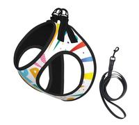 Happy Birthday,Pet Harness,Adjustable Reflective Dog Harness,Pet Leash Vest,L