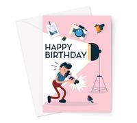 Happy Birthday Photography Greeting Card | Photographer Shooting Photo Of Bird Happy Birthday Card, Hobby Birthday Card For Photographer