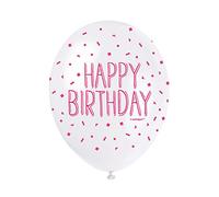 Happy Birthday Pink Latex Balloons (30cm) Pack of 5 - Celebration Balloons for Parties & Events
