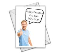 Happy Birthday Poo Bum Willy Face - Card