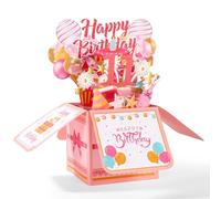 Happy Birthday Pop up Card, Colorful Happy Birthday 3D Greeting Card with Envelope Creative Gift Anniversary Party Decoration Keepsake for Daughter Sister Friends Girls (11th)