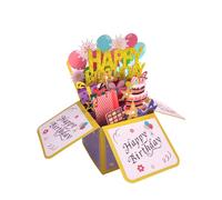 Happy Birthday Pop Up Card, Sweet 3D Gift Birthday Box with Envelopes and Small Card, Funny Happy Birthday Card for Women Men,Unique Foldable Celebration Cards for Daughter, Son, Mom, Dad, Friend