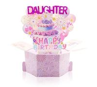 Happy Birthday Pop-Up Cards for Daughter, 3D Pop-Up Foldable Cards Personalized, Sweet Birthday Gift Happy Festival Daughter Gift for Girls of All Ages Supplies