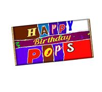 Happy Birthday Pops Chocolate Bar Wrapper Novelty Gift For Grandpa Popo Grandy CH-516 (without chocolate)