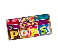 Happy Birthday Pops Chocolate Bar Wrapper Novelty Gift Present For Grandpa Popo Grandy CH-9516 (with chocolate bar (100g))